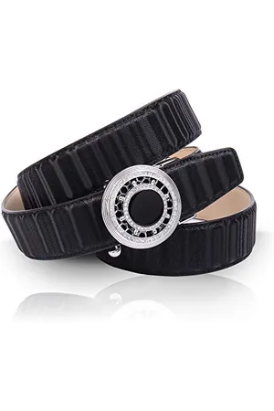 Anthoni Crown Damski pasek skórzany w stylu 3D i z kryształowym kwiatem NA613D10 pasek, , 100, , 100