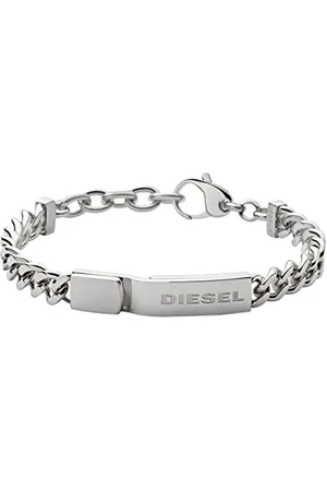 Diesel Herren Armband aus Edelstahl in der Farbe Silber mit -Logo, Länge: ca. 18,5cm, DX0326040-18.5