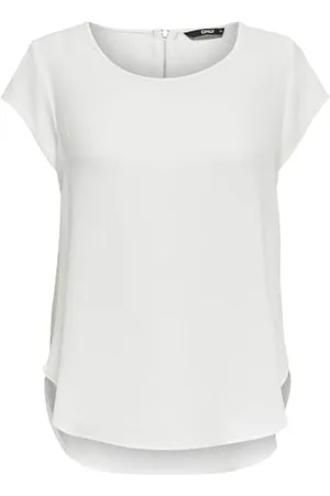 ONLY Women Unicolored Short Sleeve Blouse | Basic Round Neckline | Blouses T-Shirt Top ONLVIC, Colours: , Size:40