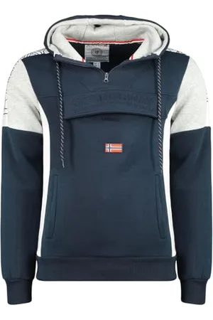 Geographical Norway Fago Męska bluza z kapturem z kapturem kangur - Bluza z logo bluza z kapturem z kapturem ciepły długi rękaw - męska wiosna lato jesień zima (granatowa 2XL), , XXL