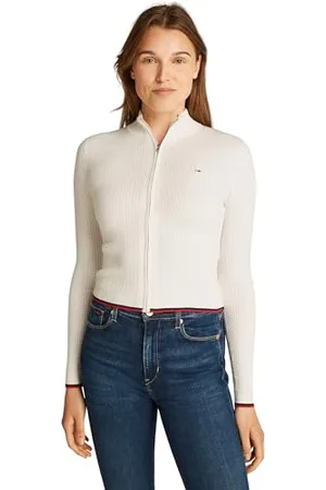 Tommy Hilfiger Damski kardigan TJW Cable Zip Thru DW0DW19337 Sweter z zamkiem błyskawicznym, , L, , L