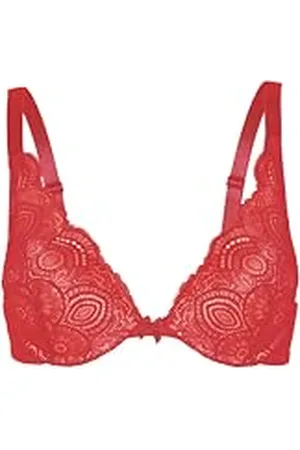 Wonderbra Wyrafinowana Glamour Wyściełana Trójkątna Koronka Czerwona, , 75E
