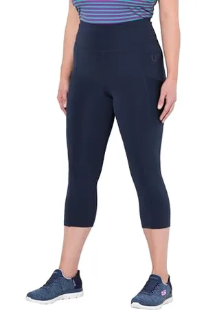 Ulla Popken Damskie duże rozmiary, legginsy 3/4, długość do łydek, wysoka talia, szybkoschnące, , 36W / 32L