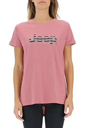 Jeep O102611-P490 J T-Shirt Oversize Print Striped Rękaw z Klapą J22W Kobiety XL, , XL
