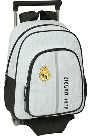 Safta REAL MADRID 1. WYPOSAŻENIE 24/25 - Plecak dziecięcy z wózkiem 705, idealny dla dzieci w różnym wieku, wygodny i wszechstronny, jakość i wytrzymałość, 28x10x34 cm, kolor ,