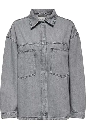 ONLY Onlemmie L/S Shirt Grey DNM Azg Noos, , XL