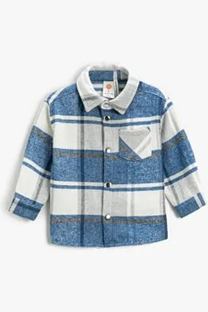 Koton Babyboy Plaid Shirt Soft Touch One Pocket Detail Snap Button Closure, , 9-12 Miesi?cy