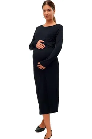 Mama;licious MAMA.LICIOUS MLBRYNNA JUNE LS JRS MIDI DRESS 2F NOOS, , M
