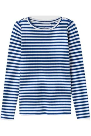 NAME IT Dziewczęca Nkfsuraja XSL Top Noos Koszulka z długim rękawem, Surf The Web/Wzór: Stripe, 146-152 EU, , 146-152
