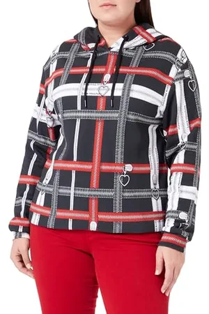 Moschino Damska bluza z kapturem o regularnym kroju, czarna, 42