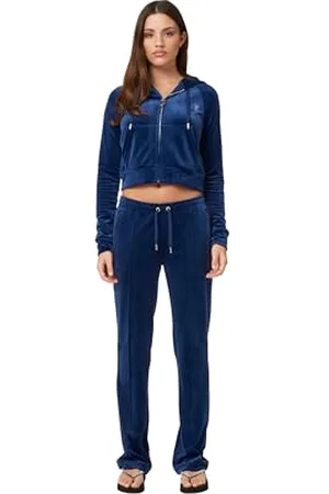 Juicy Couture Klasyczna welurowa bluza z kapturem z logo Juicy, , S