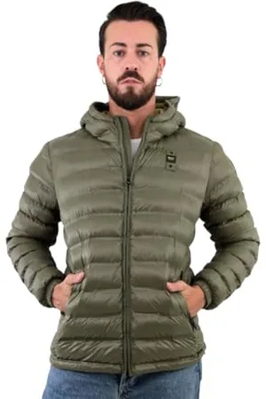 Blauer Kurtki Krótkie Wyściełane Pióro Kurtka Mężczyźni, , 3XL