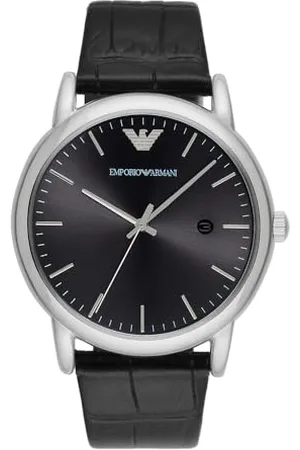 Emporio Armani Męski zegarek na rękę z trzema wskazówkami, data, stal nierdzewna, rozmiar koperty 43 mm, , Einheitsgröße, taśma