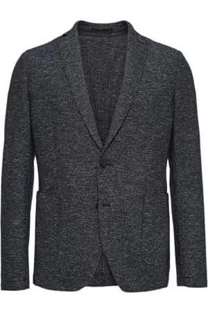 QS by s.Oliver Męska marynarka z mieszanki wełny, krój slim fit, grantowy, 54
