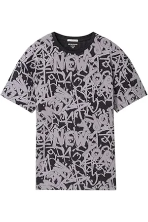 TOM TAILOR Chłopięcy dziecięcy t-shirt oversize w stylu grafitowym, , 140