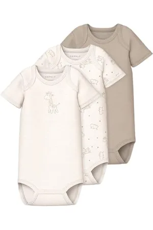 NAME IT Baby Unisex Nbnbody 3P SS Giraffe Noos (3 sztuki), , numeric_92