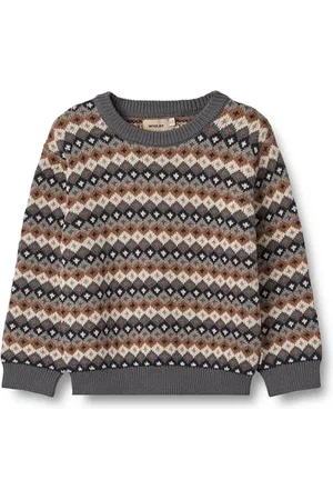 WHEAT Chłopięcy Jacquard Elias GOTS certyfikat bawełna ekologiczna sweter, , 104