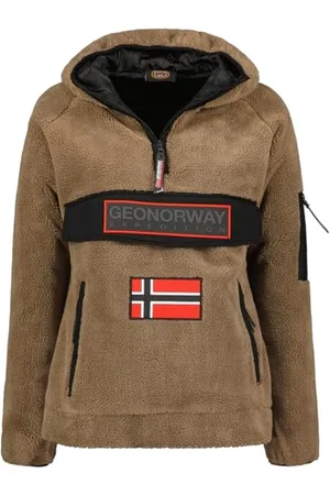 Geographical Norway Upassia Damski ciepły polar damski z zamkiem błyskawicznym - kurtka jesienno-zimowa ciepła damska - długi rękaw sweter futrzany miękki komfort na zewnątrz (Taupe L),