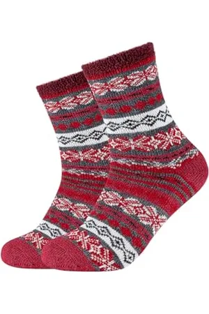 Camano 1102049000 - damskie skarpety przytulne dwuwarstwowe zimowe 2 pary, czarne, rozmiar 35/38, , 35 EU