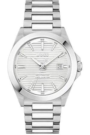 HUGO BOSS HUGO Zegarek męski srebrno-biały cyferblat ze stali nierdzewnej - 1514176, , Klasyczny