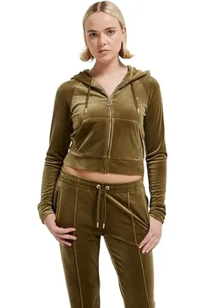 Juicy Couture Klasyczna welurowa bluza z kapturem z logo Juicy, , S
