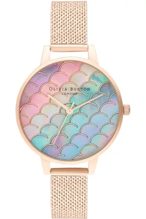 Olivia Burton Analogowy Zegarek Kwarcowy dla Kobiet z Bransoletą ze Stali Nierdzewnej w Kolorze Różowego Złota, OB16US45