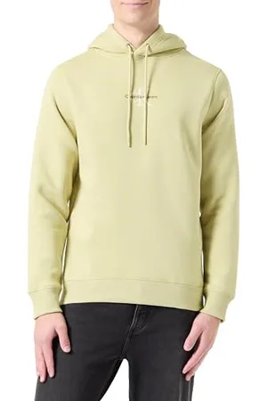 Calvin Klein Jeans Męska bluza z kapturem MONOLOGO J30J325629 Bluza z kapturem, zielona (Leek Green), S, , S