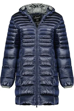 Geographical Norway Damska kurtka wiatrówka Bodet Lady Outdoor - Damska kurtka z długim rękawem - Płaszcz przeciwdeszczowy na wędrówki, wiosna, lato, jesień, zima (granatowa XL), , XL