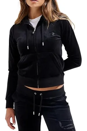 Juicy Couture Jewelled Juicy welurowa bluza z kapturem, , S