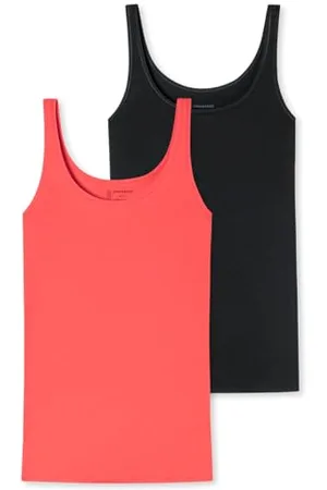 Schiesser Damen 2 PACK Trägertop Unterhemd Bio Baumwolle - 95/5 Organic