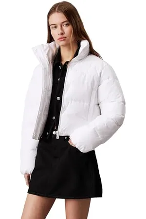 Calvin Klein Jeans Damska kurtka puchowa, MATTE CROPPED ND PUFFER J20J224615, biała, XL, , XL