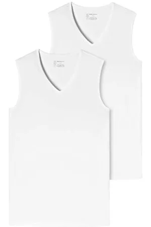 Schiesser Męskie Podkoszulki Organic Cotton Szerokie Ramiączka Dekolt w Serek - 95/5, , Xxl