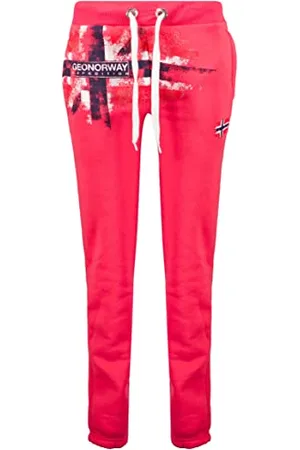 Geographical Norway Mapote Lady Mapote Lady Spodnie Jogging Damskie - Spodnie Treningowe Sport Fitness Bieganie - Joga Damskie Kieszenie Bawełniane - Kobiety Wiosna Zima (Pink Flash XL),