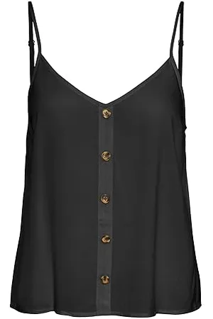 VERO MODA Damski top na ramiączkach z guzikami, , XS