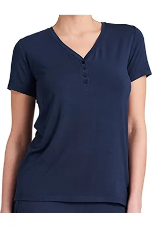 Schiesser Damen Schlafshirt kurzarm Modal mit Knopfleiste - Mix + Relax