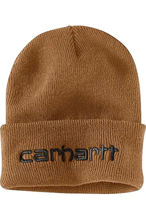 Carhartt Męska dzianinowa izolowana czapka z mankietami z logo, Brązowy, rozmiar uniwersalny