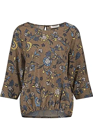 Gerry Weber Edition Damska bluzka 760049-66410, nadruk zielony/żółty, 34