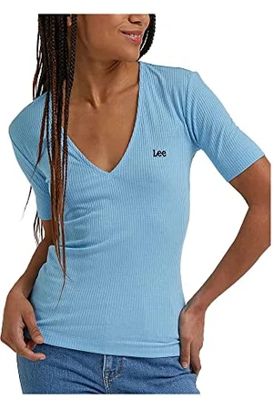 Lee Damski t-shirt z dekoltem w serek, , XS