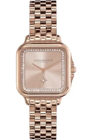 Olivia Burton Analogowy zegarek kwarcowy dla kobiet kolekcja Grosvenor z bransoletką ze stali nierdzewnej w kolorze różowego złota - 24000085