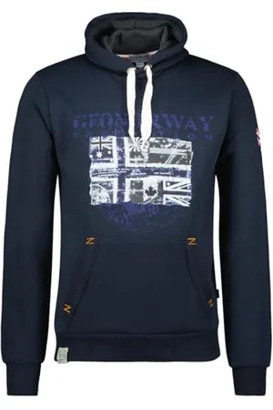 Geographical Norway Galon Męska bluza z kapturem z kieszenią kangurka - Bluza z logo sweter z kapturem ciepły długi rękaw - męska wiosna lato jesień zima ( 2XL), , XXL