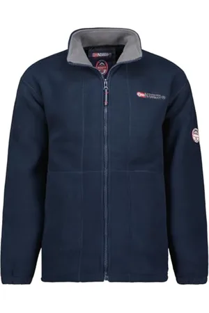 Geographical Norway Torleon Męski gruby polar ciepły zamek błyskawiczny - Kurtka męska ciepła zimowa miękka bluza z podszewką z długim rękawem - idealna na jesień i zimę (granatowa ciemnoszara S)