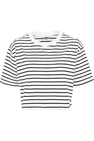 Urban classics Damski t-shirt z krótkim rękawem w paski, oversize, , XS