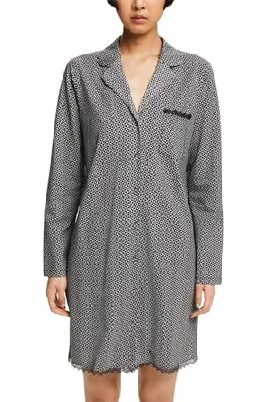ESPRIT Bodywear damska koszulka z nadrukiem bawełna LACE SUS ns a_ls koszula nocna, , 34
