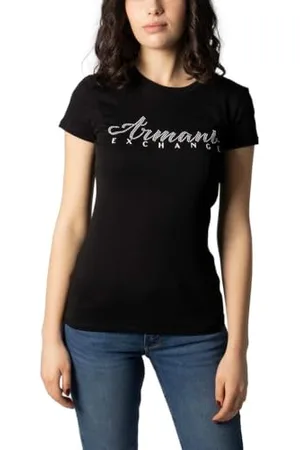 Armani Exchange A|X T-Shirt Okrągły Neck Logo Klasyczny Z Krótkim Rękawem Kobiety, , M