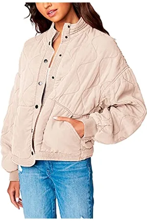 BLANK NYC Luksusowa odzież damska Tencel Drop Shoulder Pikowana kurtka Luksusowa odzież Tencel Drop Shoulder Pikowana kurtka, , M