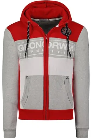 Geographical Norway Gpepe2 Męska bluza z kapturem z kieszenią kangurka - Bluza z logo bluza z kapturem z kapturem ciepły długi rękaw - mężczyźni wiosna lato jesień zima (czerwony L), , L