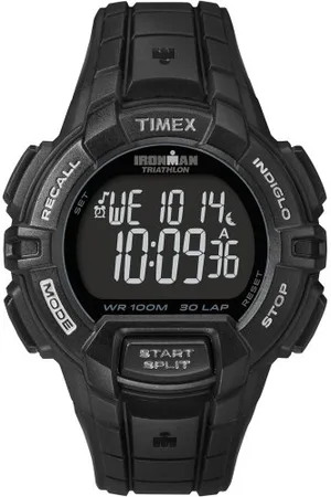 Timex Zegarek kwarcowy unisex z cyfrowym wyświetlaczem LCD i paskiem z żywicy, , pasek