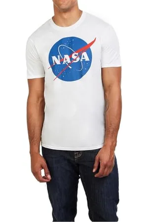 Nasa Męska koszulka z logo Circle, Biały (biały biały), S
