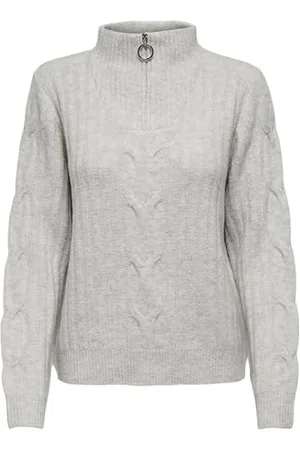 JDY JACQUELINE de YONG ANDREA L/S Zip Cable Sweter KNT, , L