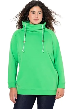Ulla Popken Bluza damska, duże rozmiary, duże rozmiary, szeroka stójka, kieszenie, raglanowy długi rękaw, , 42-44